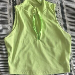 SHEIN Neon Green Keyhole Tank Top